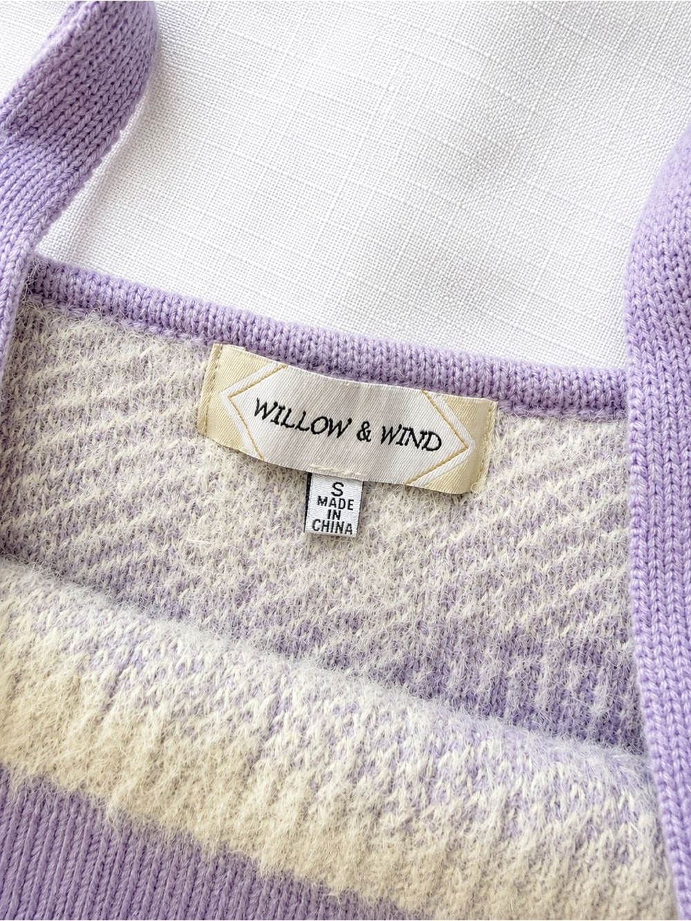 Willow & Wind Lavender Gingham Knit Sweater Tank Top Cottagecore 2000s Soft Girl - Picture 2 of 5